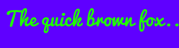 Image with Font Color 20FF00 and Background Color 5F00FF